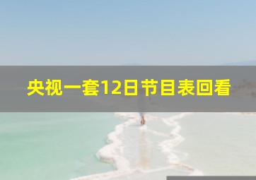 央视一套12日节目表回看