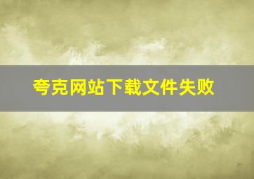 夸克网站下载文件失败