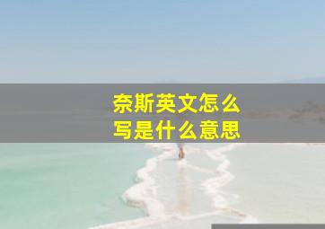 奈斯英文怎么写是什么意思