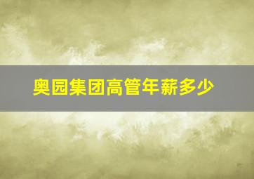 奥园集团高管年薪多少