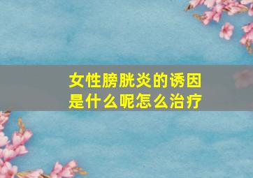 女性膀胱炎的诱因是什么呢怎么治疗