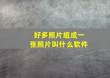 好多照片组成一张照片叫什么软件