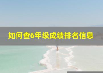 如何查6年级成绩排名信息