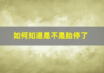 如何知道是不是胎停了