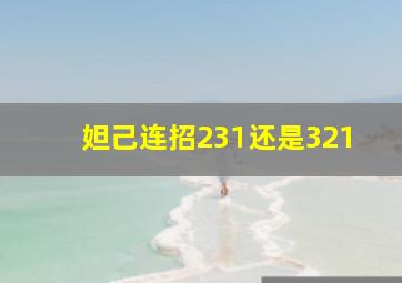 妲己连招231还是321