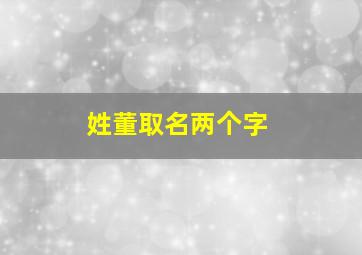 姓董取名两个字