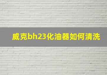 威克bh23化油器如何清洗