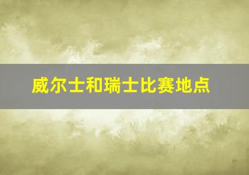 威尔士和瑞士比赛地点