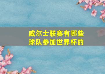 威尔士联赛有哪些球队参加世界杯的