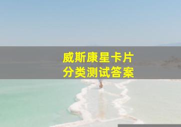 威斯康星卡片分类测试答案