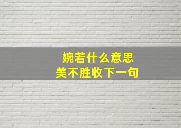 婉若什么意思美不胜收下一句