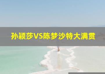 孙颖莎VS陈梦沙特大满贯