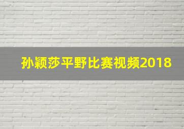 孙颖莎平野比赛视频2018