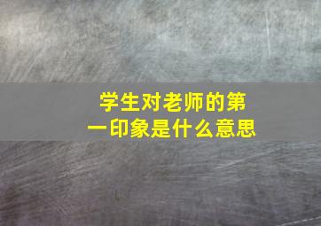 学生对老师的第一印象是什么意思