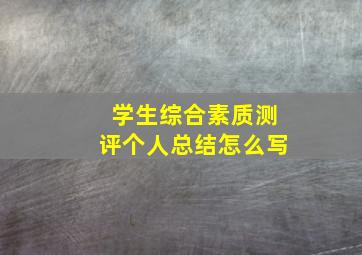 学生综合素质测评个人总结怎么写