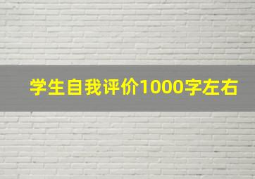 学生自我评价1000字左右