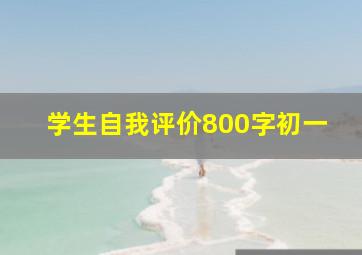 学生自我评价800字初一