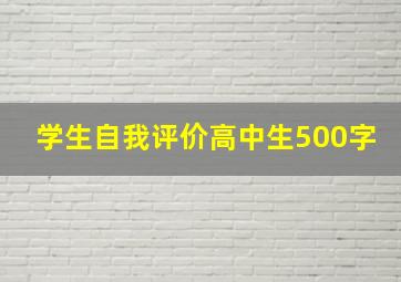 学生自我评价高中生500字