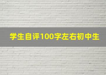 学生自评100字左右初中生