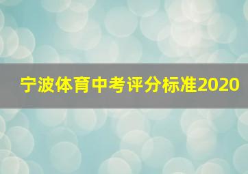 宁波体育中考评分标准2020