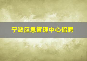 宁波应急管理中心招聘