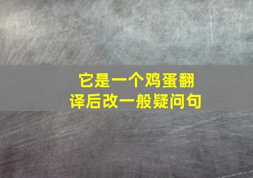 它是一个鸡蛋翻译后改一般疑问句