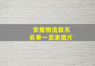 安能物流股东名单一览表图片