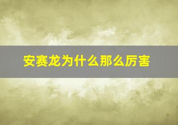 安赛龙为什么那么厉害