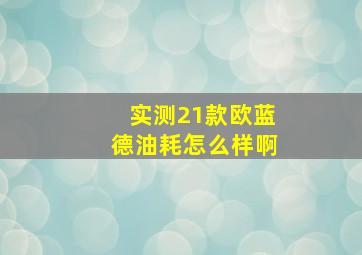 实测21款欧蓝德油耗怎么样啊