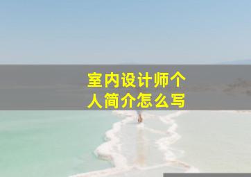 室内设计师个人简介怎么写