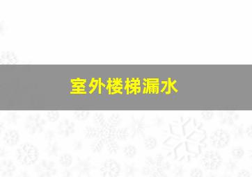 室外楼梯漏水