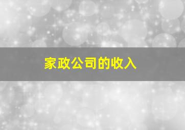 家政公司的收入