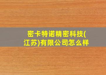 密卡特诺精密科技(江苏)有限公司怎么样