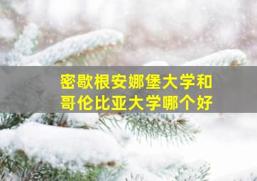 密歇根安娜堡大学和哥伦比亚大学哪个好