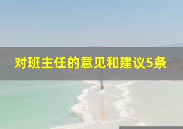 对班主任的意见和建议5条