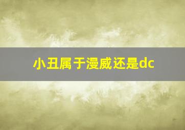 小丑属于漫威还是dc