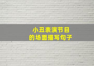 小丑表演节目的场面描写句子