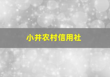 小井农村信用社