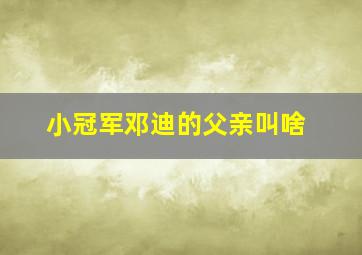 小冠军邓迪的父亲叫啥