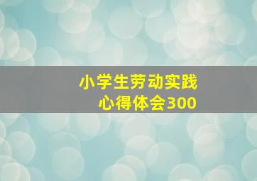 小学生劳动实践心得体会300