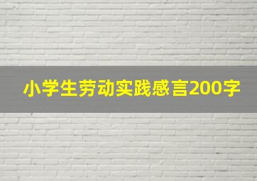 小学生劳动实践感言200字