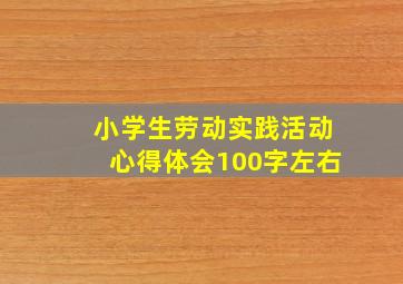 小学生劳动实践活动心得体会100字左右