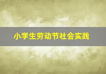 小学生劳动节社会实践