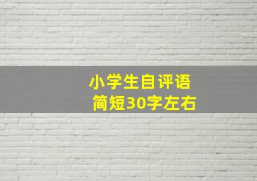 小学生自评语简短30字左右