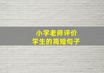 小学老师评价学生的简短句子