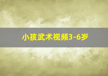 小孩武术视频3-6岁