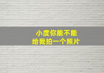 小度你能不能给我拍一个照片