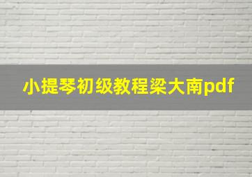 小提琴初级教程梁大南pdf