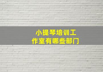 小提琴培训工作室有哪些部门