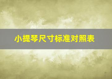 小提琴尺寸标准对照表